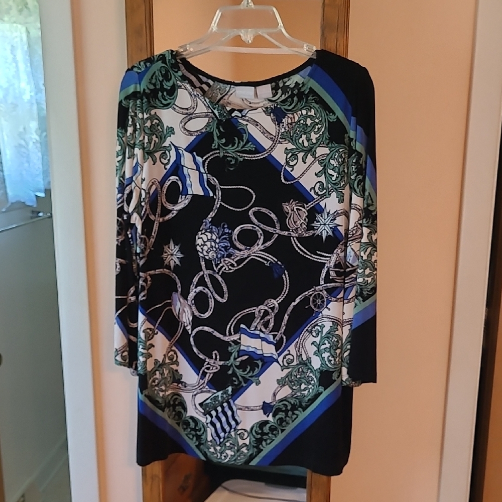 Elegant Black and Green Women's Top